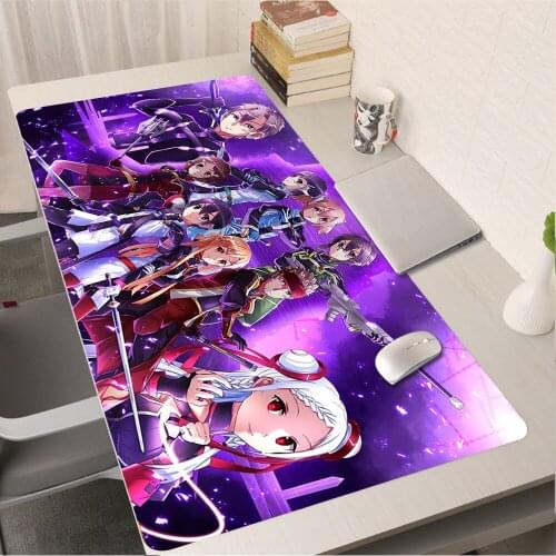 Sword Art Online Anime Mouse Pad Gamer Girl PC Gamer Cabinet Gaming Keyboard Desk Mat Rug Mausepad Kawaii Gaming Accessories