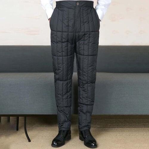 Mens Plus Size 7XL Down Cotton Pants Winter Thick Warm Camping Trousers Outdoor Hiking Sports Fishing 2021 Pantalon Hiver Homme