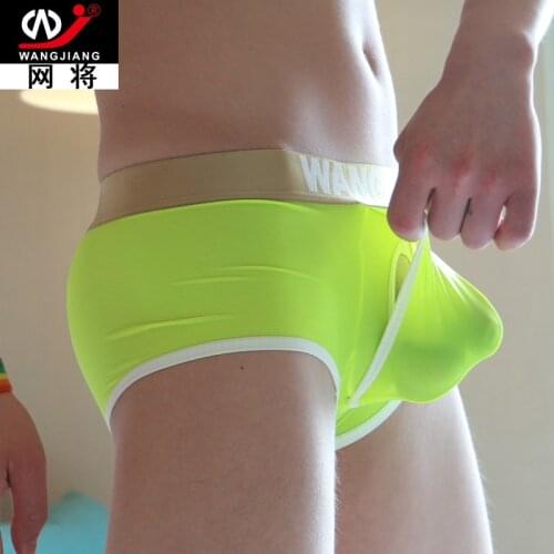 2019 Top Fashion Cuecas Cueca Masculina Wj Mens Sexy Underwear Low Waist Gay Sex Ice Transparent U Convex Male Funny Men Shorts
