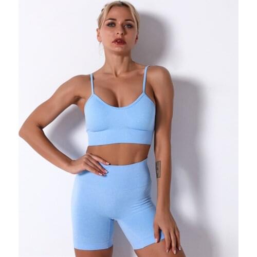 New High Quality Womens Yoga Set Sexy Sports Bras and Yoga Shorts Running Fitness Training Indoor Gym Green Black Suit