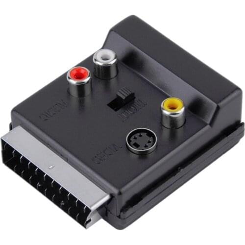 20 Pin SCART Male to 3*RCA Female S-Video Audio Video Adapter Cable Connector SCART Plug to 3RCA Jack S Video AV TV Converter