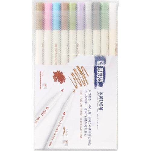 Metallic Pearlescent Soft Color Pen 1.0-1.5mm Color Marker Writing Liner Pen Drawing Pen for Coloring Book Album Art Projects