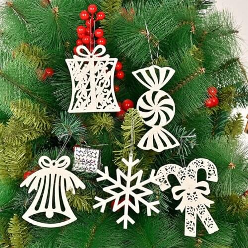 Merry Christmas Bell Crutch Snowflake Xmas Tree Pendant Christmas Decoration for Home Xmas Gifts Ornaments Navidad New Year 2022