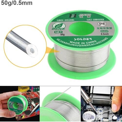 Portable 0.5mm-0.8mm 50g Environmental-friendly Lead-free Rosin Core Solder Wire with Flux and Low Melting Point Tools