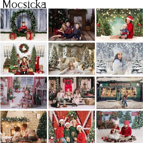 Christmas Winter Backdrop for Kids Adult Portrait Photography Snow Scene Fireplace Photo Background Children X-mas Holiday Decor