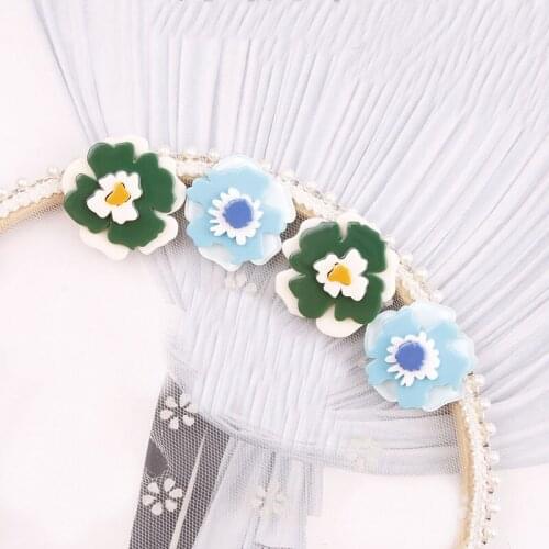 4 PCS 32x32mm Fashion Acrylic Flowers Earrings Accessories For Jewelry Making