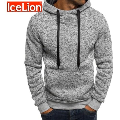IceLion 2021 Hoodies Men Long Sleeve Slim Fit Men Sweatshirts Sportswear Cardigan Cotton Fashion Solid Autumn Male Tracksuit
