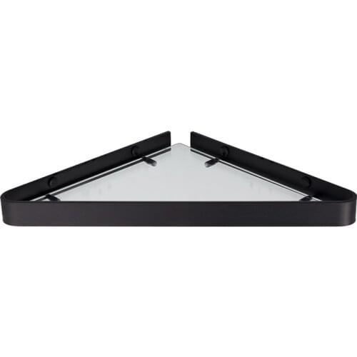 Vidric Bathroom Corner Shelf Black Glass Shelf Wall Mounted Aluminum Bathroom Shelf Shower Caddy Rack Bathroom Accessories Shelv