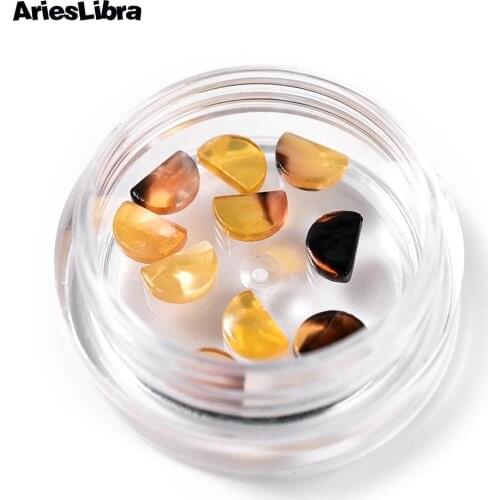 AriesLibra Imitation Amber Stone 3D Nail Art Decorations Jewelry Crystals Gems Supplies Accessories for Nail Art Design 2 Shapes
