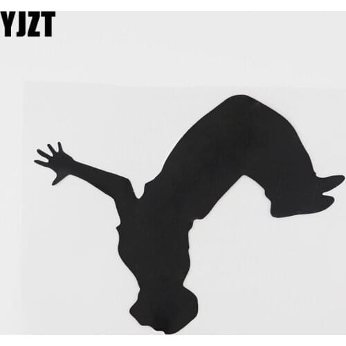 YJZT 14.9CMX11.3CM Parkour Decal Street Sport Vinyl Car Sticker Black/Silver 8A-0836