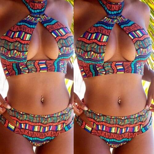 #Z40 Sexy Bikini Swimwear Women Swim Suit Vintage Print Sexy Bikini Set Push Up Bikini Padded Bathing Suit Swimwear Swimsuit