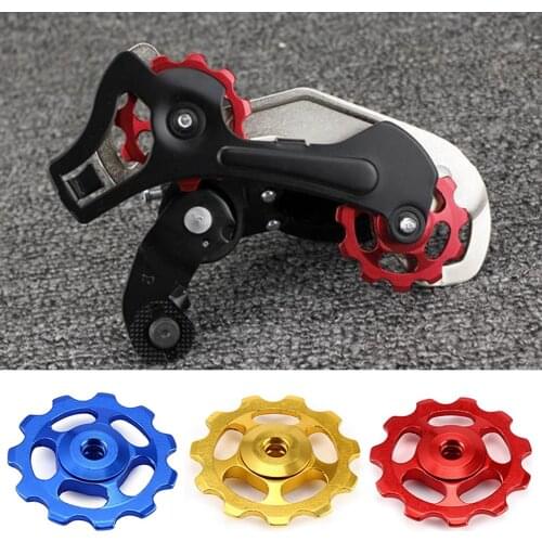 1Set 11T Bike Ultralight Aluminum Alloy Outdoor Bearing Wheel Rear Derailleur Pulleys Bicycle Parts-Yellow