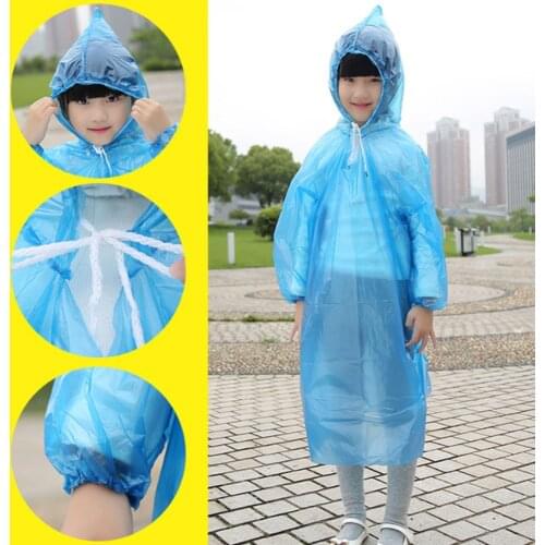 1 Pcs Portable Outdoor Sports Party Raincoat Disposable Kids Rainwear For Children