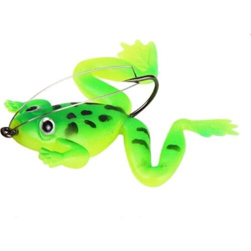 1pcs Frog Fishing Lure 6cm 5.2g Silicone Soft Bait 3 Colors Artificial Frog Fishing Bait with Hook Pesca Fishing Tackle