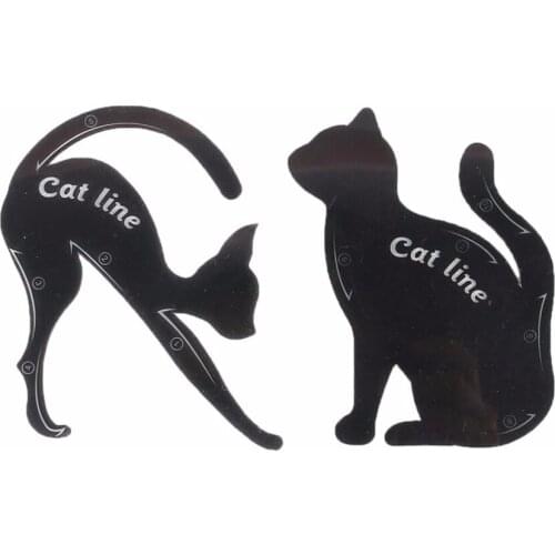 2 in 1 Cat Eyeliner Stencil Eyeshadow Applicators Template Plate Professional Multifunction Eyeliner Card Shape Eye Makeup Tool