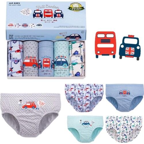 5pcs/lot Cartoon Pattern Car Boys Underpants Briefs Good Quality Cotton Colorful Kids Panties Underpants for Boys 1-14T
