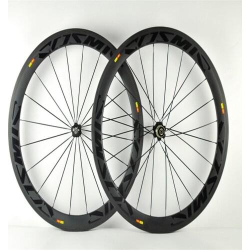 50mm Wheels 700C Twill Cosmic Tubular Clincher carbon bicycle wheelset include hubs and quick release Road Bike Wheelset