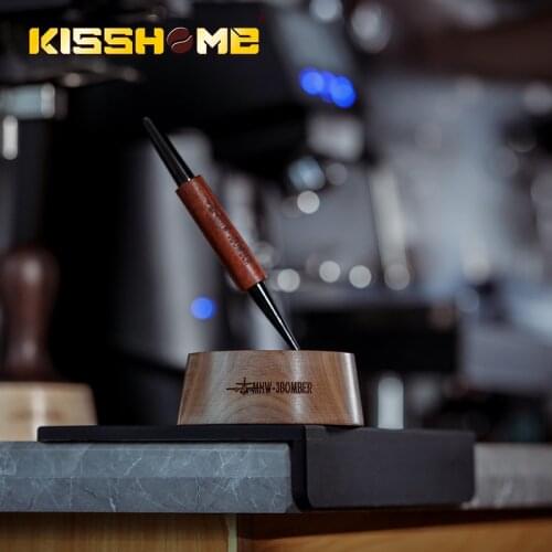 51/54/58mm Walnut Wood Coffee Filter Tamper Holder Espresso Distributor Stand Mat Support Base Rack Accessories for Barista