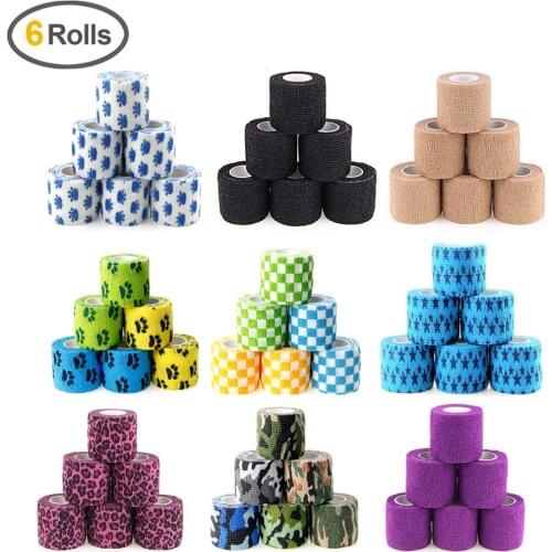 6 Rolls 5cm*4.5m Self Adhesive Elastic Bandage Nonwoven Cohesive Bandage for Medical