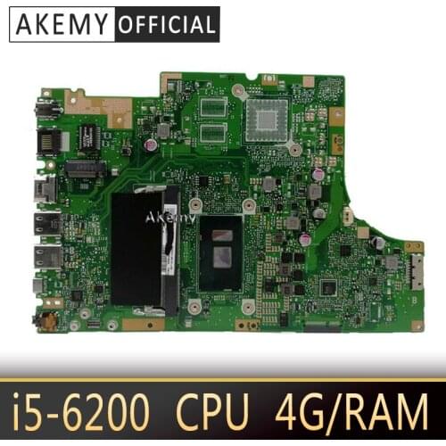 Akemy TP501UA Laptop motherboard I5-6200 CPU 4GB RAM for ASUS TP501UA TP501U TP501UQ TP501UB Test mainboard TP501UA motherboard