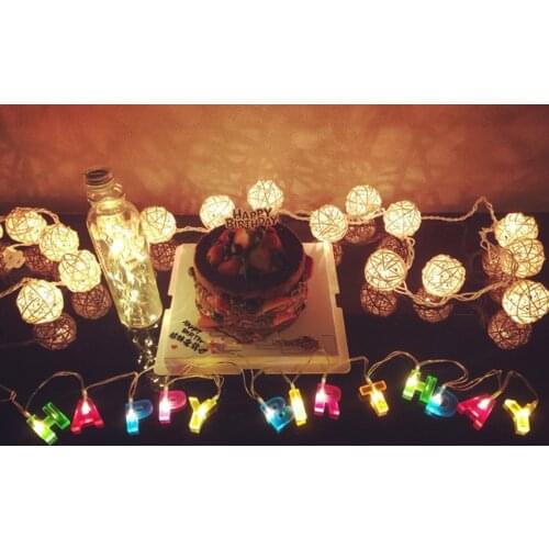 Home 3 Meters LED Happy Birthday Gift String Lights Decorative String Light Outdoor Party Wedding decoration Lighting