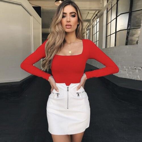 European and American autumn and winter sexy long-sleeved casual t-shirt solid color bottoming tights all-match underwear