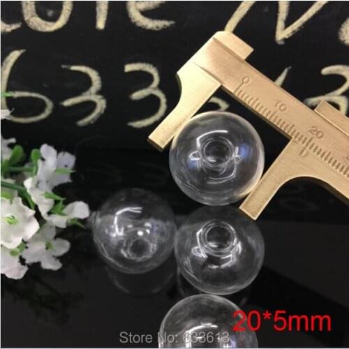 Hot 100pcs/lot Glass Bubble Globe Glass Vial Cover Mouth Open Ball DIY Vial Pendant Jewelry (only bottle16*4 18*5 20*5 25*5)