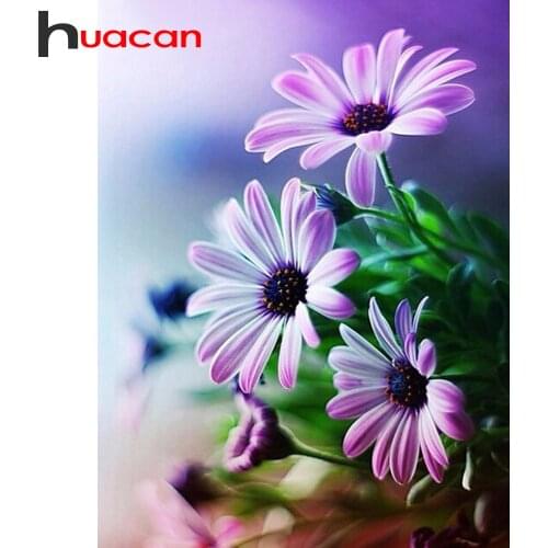 Huacan New 5d DIY Diamond Painting Full Square&Round Flower daisy Diamond Embroidery Decoration Home Art Kit