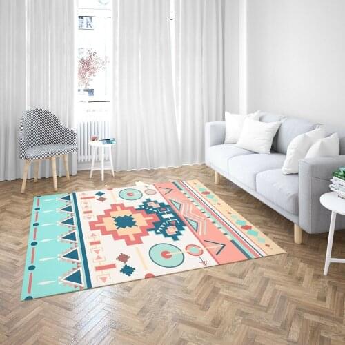 Geometric 2 Patterned Carpet ,Non Slip Floor Carpet,Teens Carpet,Turkish Rug