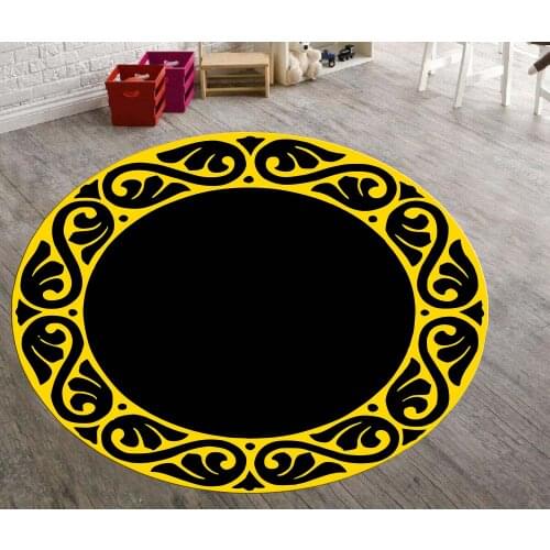 Circle 22 Patterned Round Carpet, Non Slip Floor Carpet,Kitchen Rug,Teens Carpet, Corridor Rug, area Rug Modern Carpet