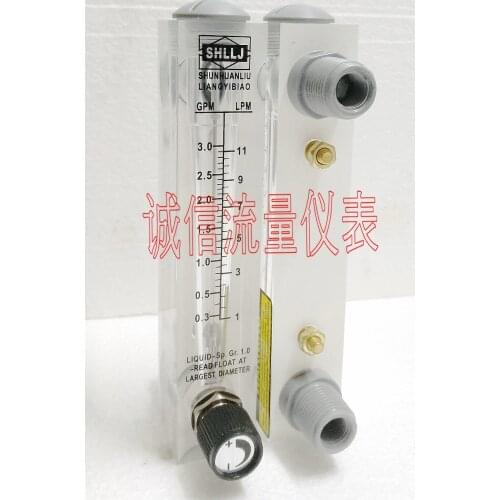 Panel-type adjustable water flowmeter LZM-15T liquid flowmeter 0.3-3GPM 1-11LPM