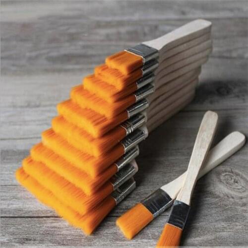 Flat Nylon Hair Wooden Oil Painting Brush Acrylic Paint Brushes Scrubbing Brushes for Student And Art Supplies