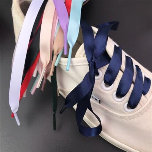 1Pair Satin Silk Ribbon Shoelaces 80/100/120/150CM Length Sneaker Sport Shoes Lace Adult Childrens laces S2