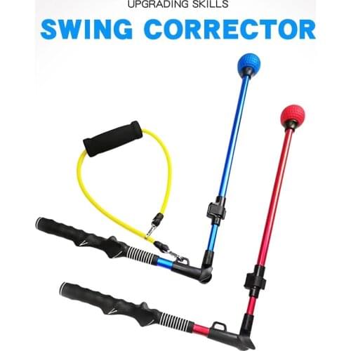 Folding Golf Swing Trainer Stick Posture Corrector Practice Swing Training Aids Upgrade With Rubber Rope Strength Exercises