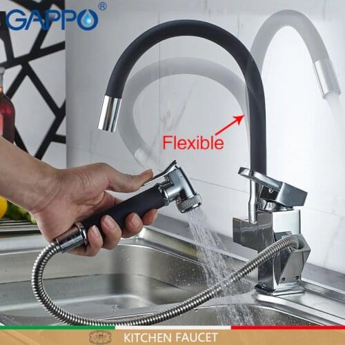 Gappo kitchen Faucets black flexible kitchen water sink Faucets mixer tap rotatable kitchen pull out water mixer Faucets