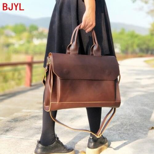 2020 New Women handbags ladies business A4 file briefcase 14 inch laptop bag female leather shoulder messenger bag travel bags