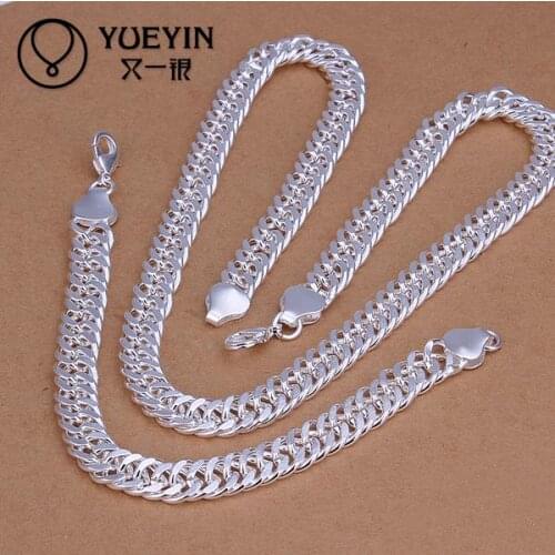 Super Offer silver plated jewelry set for women men unisex jewelry punk style wedding jewelry sets S208 Luxurious I monili