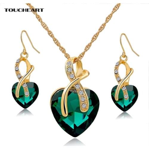 TOUCHEART Wedding African Beads Crystal Jewelry Set Women Statement Necklace Earrings Jewelry Accessories Bijouterie Set140044