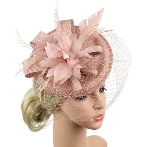 Women Hair Clip Feather Wedding Casual Girl Bridal Fascinators Hat Pillbox Hat Cocktail Party Hat Hair Clip Church Headwear