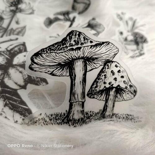 18 PCS\SET Vintage Plant Mushroom Illustrated Retro Flower Stickers Sulfate Paper Ablum Diary Stationery Bullet Journal Stickers