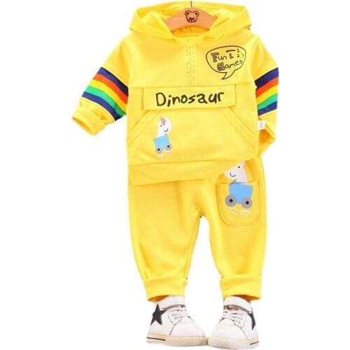 New Spring Autumn Children Letter Clothes Baby Boys Girls Cartoon Hoodies Pants 2Pcs/sets Kids Toddler Clothing Infant Tracksuit