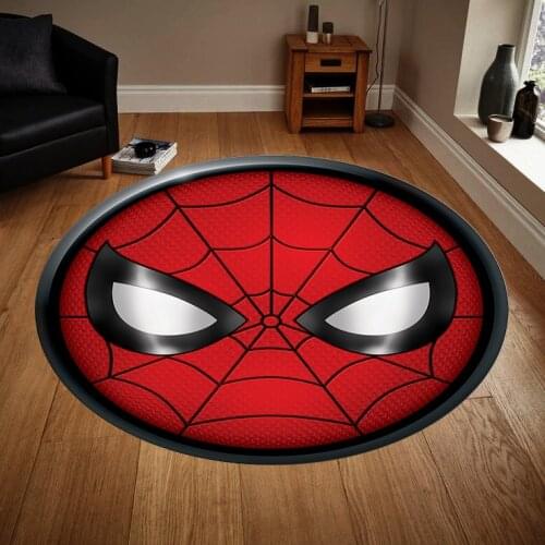 Spider Men 3 Patterned Round Carpet, Non Slip Floor Carpet, Area Rug