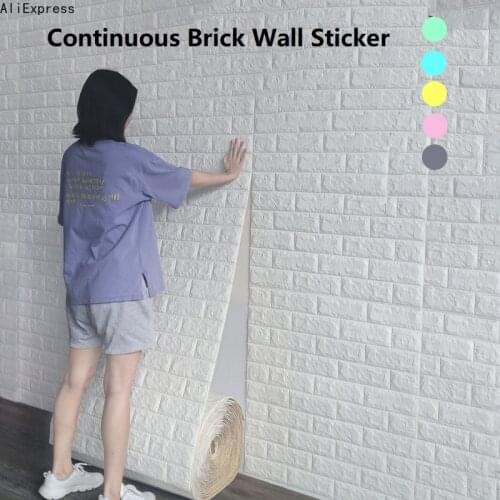 3D Wallpaper 70cm*1m Continuous Brick Pattern Sticker Waterproof Sticker Home Decoration 3D Self-Adhesive Wallpaper CN(Origin)