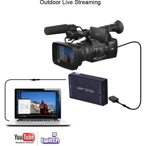 4K TV Loop Psss Through USB 3.0 HDMI-compatible Video Game Capture Card HD 1080p 60fps Live Streaming for PS4 XBOX Camera Record