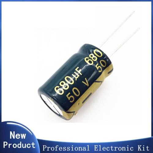 5PCS 50V 680UF 20% High frequency and low impedance in-line aluminum electrolytic capacitors long life Brand new authentic