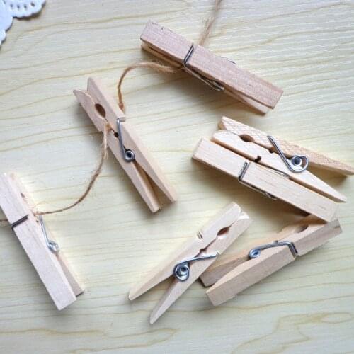50pcs Big Size Natural Wooden Clips For Photo Clips Clothespin Craft Decoration Pegs Photo Pegs Bag Holder Clips For Party
