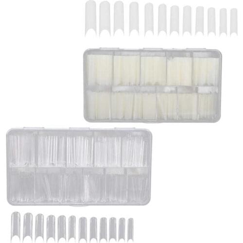 Acrylic Nails Nail Art Extra Long False Nail Tips U Shape Fake Nail Tips with Box for Nail Salon DIY Nail Art Acrilico