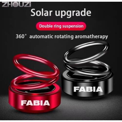 Car Air Freshener Car Aromatherapy Solar Auto Rotation Double Ring Scent Decor For Skoda Fabia 1 2 3 MK1 MK2 MK3 NJ3 NJ5