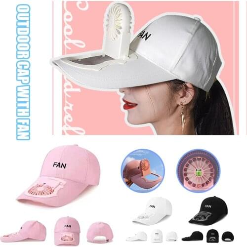 Baseball Golf Fan Hat USB Rechargeable Outdoor Sun Hat Fan Combo 3-Speed Adjustable Angle for Summer FS99