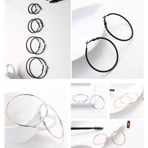 Big Circle Exaggeration Ear Stud Earrings Simple All-match Temperament For Girl Ear Drop Ear ring Accessories Pendientes Eardrop